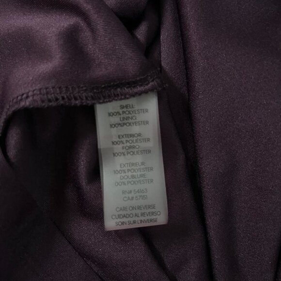 Harper Rose V-Neck Flutter Sleeve Dress Dark Purple Beige Dots Large 12 - Picture 12 of 12